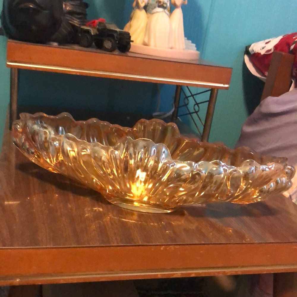 Beautiful  amber lustreware vintage bowl